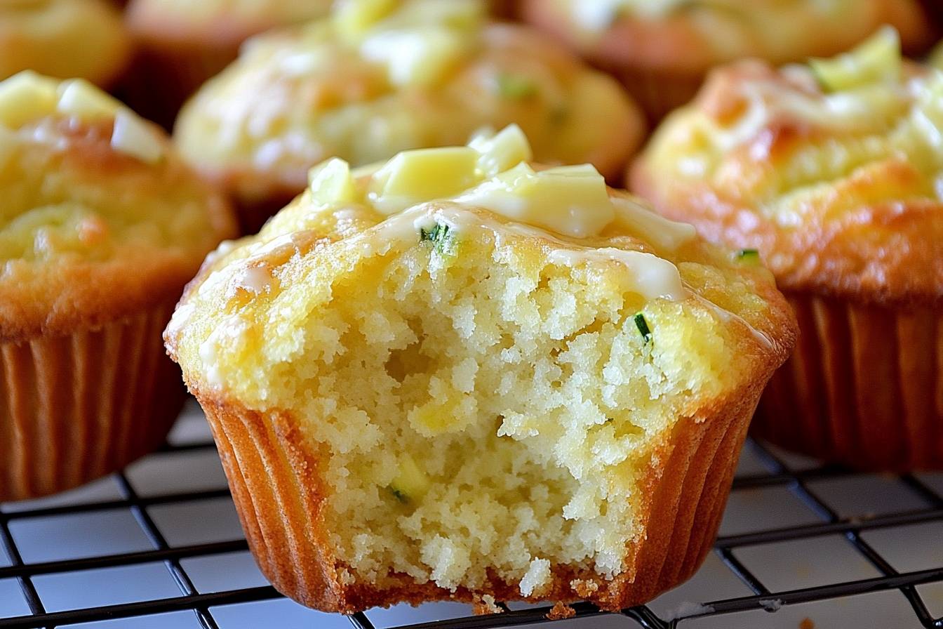 Lemon Zucchini Cream Cheese Muffins